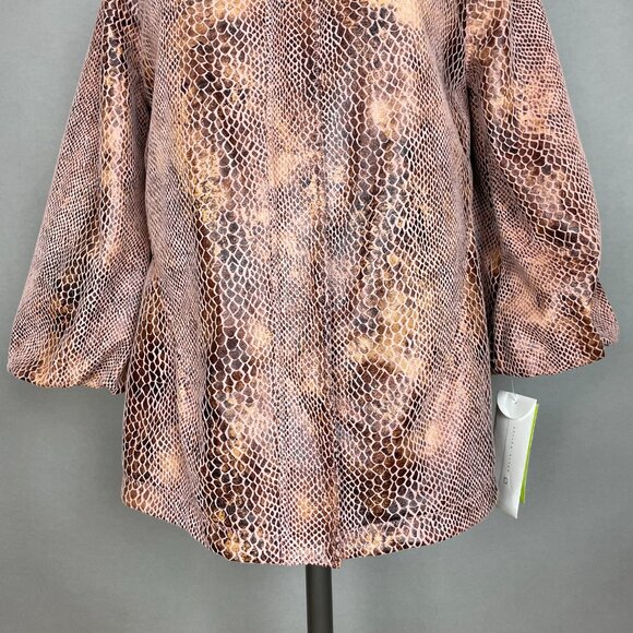 Chi by Falchi Jacket Faux Reptile Skin NWT Detachable Hood Women Size Large Coat - Picture 6 of 15